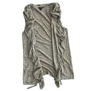 Lafayette 148 Sleeveless Linen Blend Topper Cardigan | Taupe Brown | Small